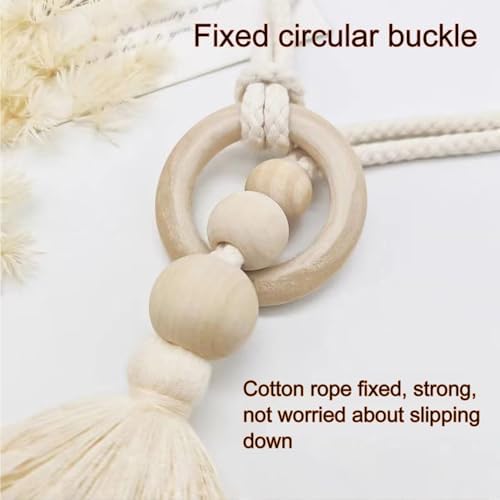 2pcs Wooden Bead Curtain Tiebacks Bohemian Decor Blue