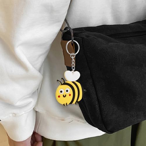 LUOZZY 40 Pcs Cartoon Bee Keychain Set Yellow