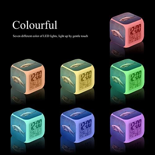 LED Alarm Clock with Shark Pattern Night Light