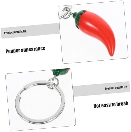 5PCS Simulation Chili Pepper Keychain Set for Backpack and Car Keys
