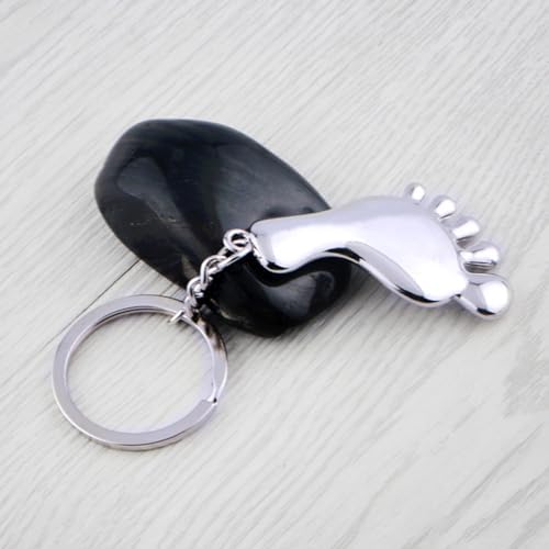 Didiseaon 6 Pcs Metal Keychain Footprint Set