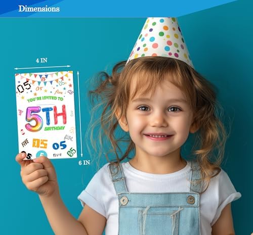 5th Birthday Invitations 4x6 Inches 30 Sets