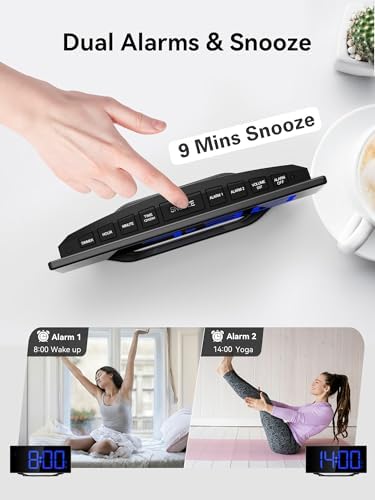 Digital Alarm Clock with Large Numbers and USB Charging