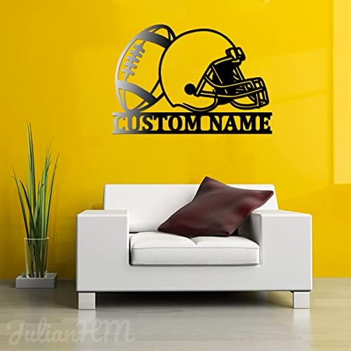 Julian-HM Football Helmet Metal Wall Art With LED Lights