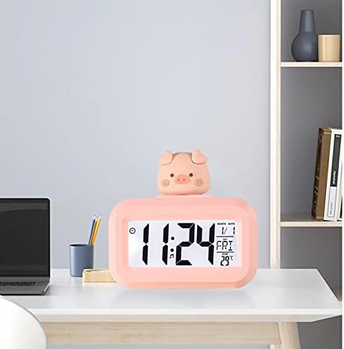 Tnfeeon Cute Electronic Alarm Clock with LED Display for Girls Bedroom