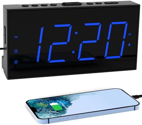 Simple Digital Alarm Clock with 75 Display and Dual Alarms