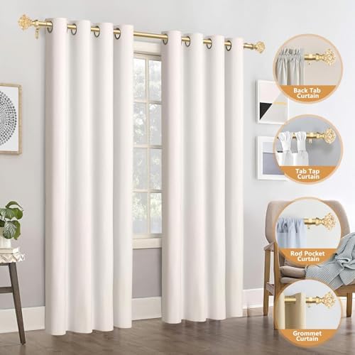 TONIAL Telescoping Window Rods 48-84 Inch Luxury Gold Diamond Finial