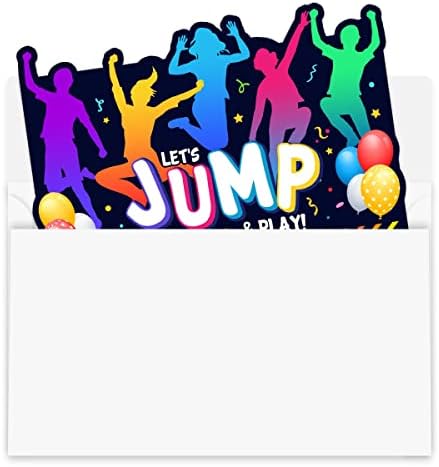 Simimi Art Bounce House Party Invitations - Trampoline Birthday Invite Set of 30