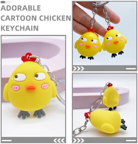 LOGOFUN 16PCS Funny Chicken Keychains for Bag Backpack Birthday Party Favors