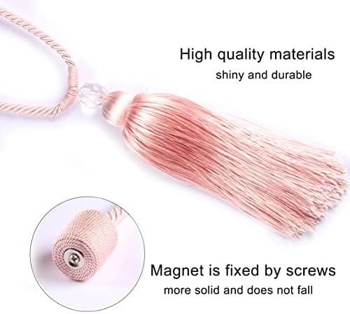 BEL AVENIR Pink Magnetic Curtain Holdbacks Tassel Ties