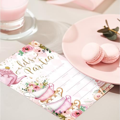 Whaline 25 Pack Tea Party Invitations 5x7 Inch