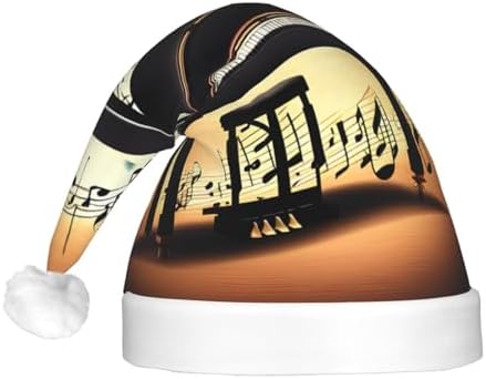 Piano Violin Music Notes Christmas Hat with LED Lights