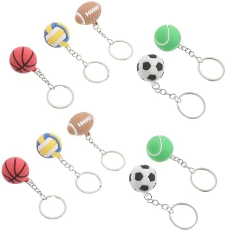 VICASKY 10pcs Sports Ball Keychains Set