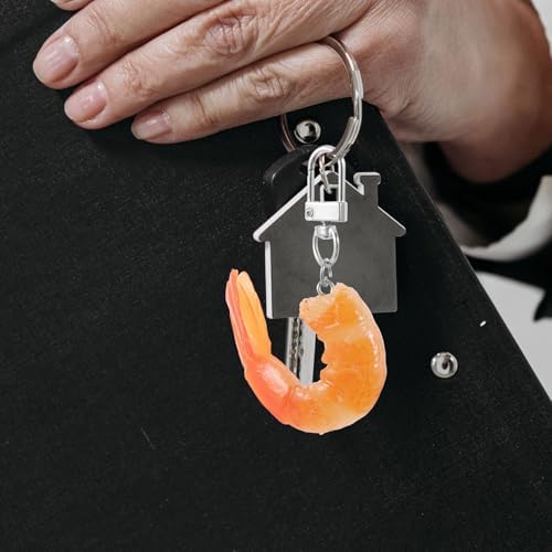 LUOZZY 12 Pcs Realistic Shrimp Keychain Pack