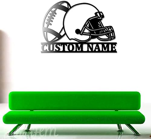 Custom Football Helmet Metal Wall Art with LED Lights