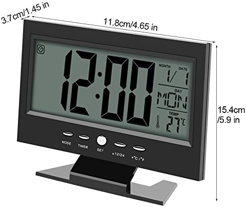 Sanpyl Electric Alarm Clock with LCD Display and Sound Sensor