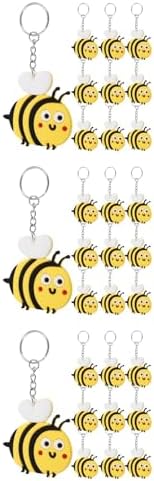 LUOZZY 30 Pcs Cartoon Bee Keychain Set Yellow