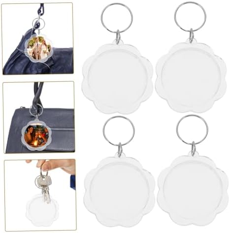 100pcs Flower Keychains Photo Frame Keyrings for Events