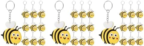 LUOZZY 30 Pcs Cartoon Bee Keychain Set Yellow