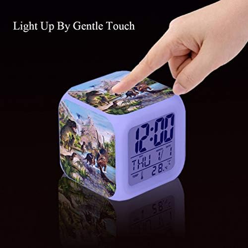 LED Alarm Clock Dinosaur Jurassic Design for Kids and Adults