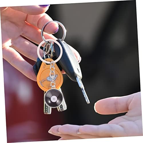 GALPADA 8 Pcs Record Keychain Key Decoration Set