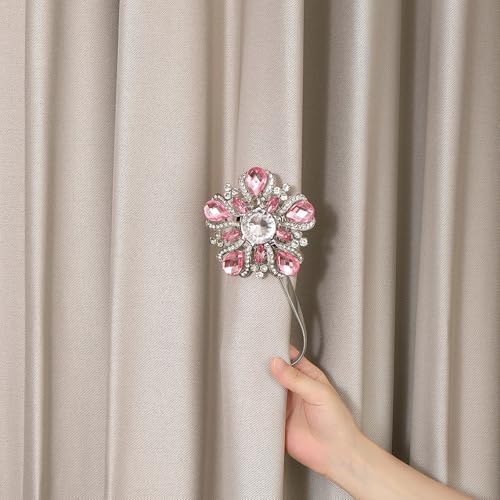 SUQ I OME Luxury Crystal Curtain Holdback with Magnetic Buckle 2PCS