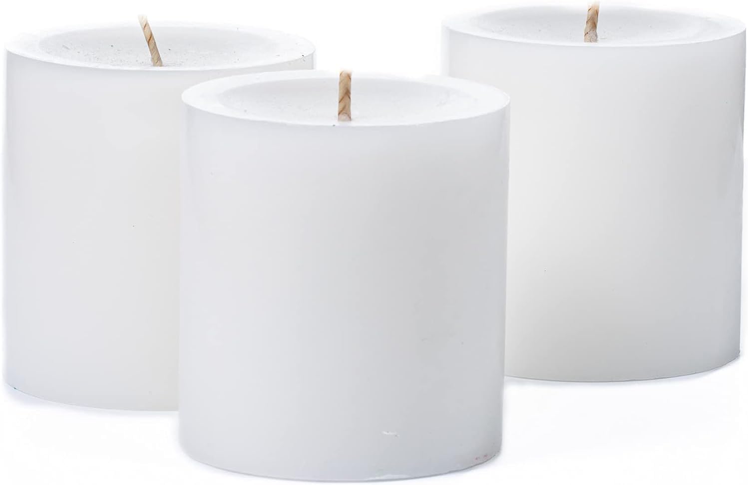 Richland Pillar Candles 3 and Eastland Glass Vases 6 Set of 12