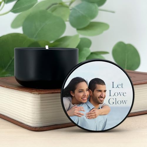Personalized Candles with Photo Custom Wedding Favor Tin Set