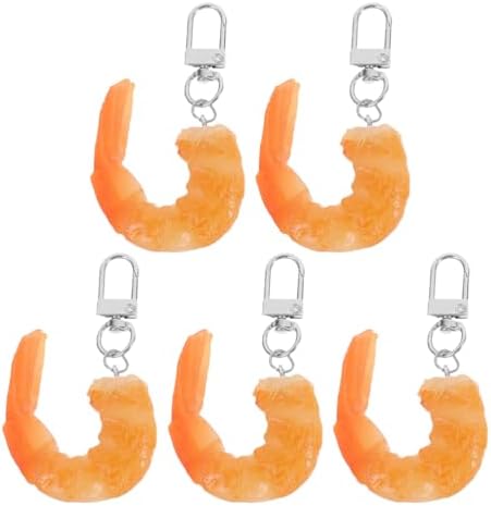 LOGOFUN 15PCS Shrimp Keychains for Bags and Keys