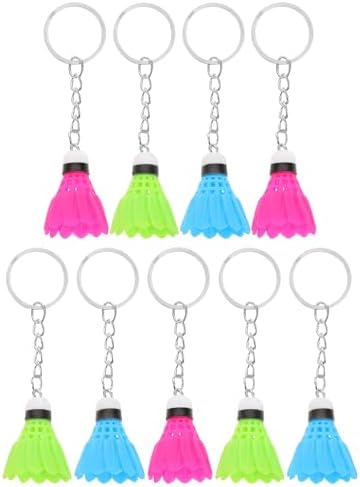 LOGOFUN 12PCS Mini Shuttlecock Keychain Sports Keyrings
