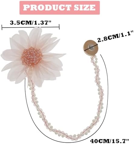Flower Magnetic Curtain Tiebacks - 2 Pack Pink