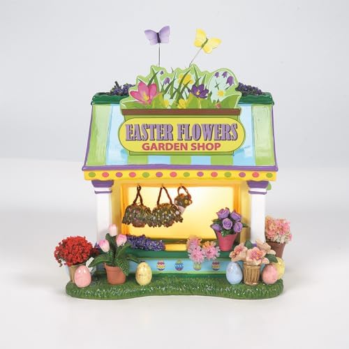 Department 56 Snow Village Easter Garden Shop and Girl Figurine Set