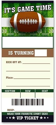 VAHATAN Football Ticket Party Invitations 20 Pack