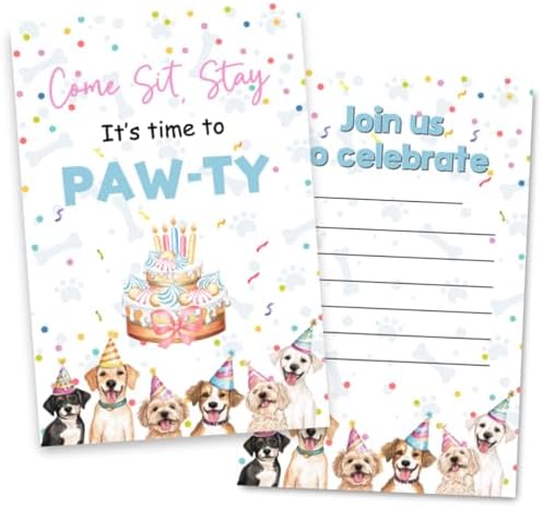 Puppy Dog Birthday Party Invitations 30 Cards