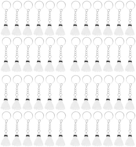 LOGOFUN 48pcs Mini Badminton Keychain Set