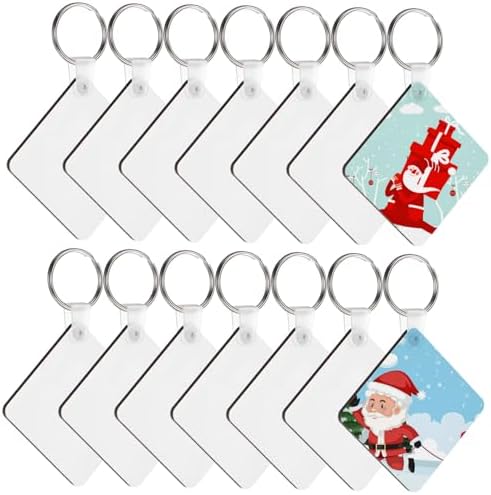 DOITOOL 40Pcs Sublimation Keychain Blanks Double Sided Key Rings for DIY Projects