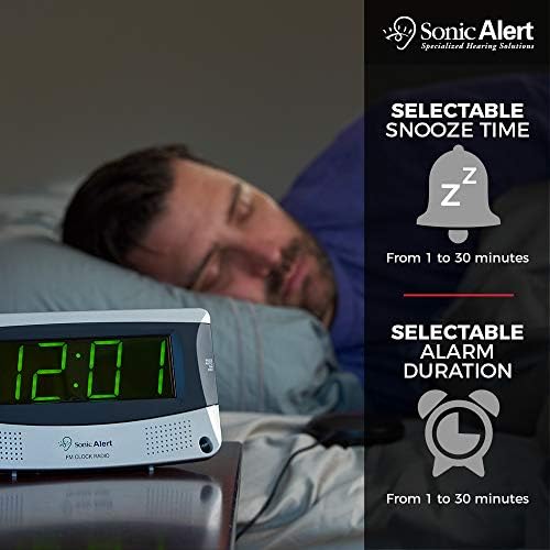 Sonic Alert Dual Alarm Clock with Shaker and Large Display