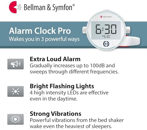 Bellman Symfon Vibrating Alarm Clock Pro with Bed Shaker