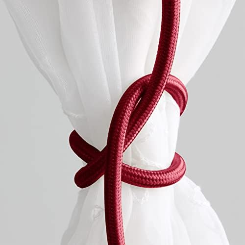 Valea Home 2 Piece Christmas Curtain Tiebacks Clips Burgundy
