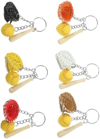 6pcs Softball Keychains for Sports Fans