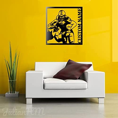 Custom American Football Metal Wall Art with LED Lights