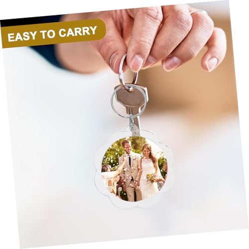 100pcs Flower Keychains Photo Frame Keyrings for Events