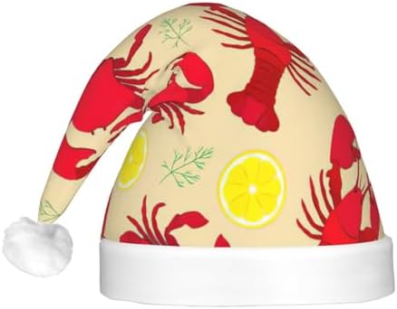 Lobster Crab Print LED Christmas Hat for Adults