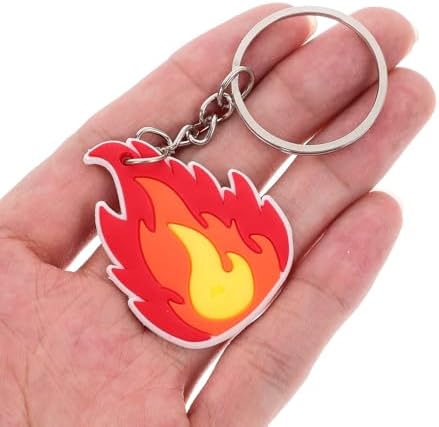 LUOZZY 50 Pcs Flame Fire Keychain Charms