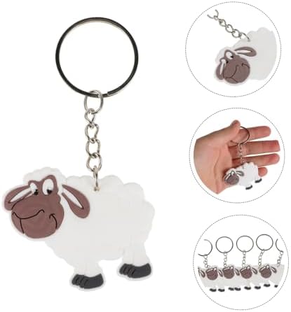 60 Pcs Cute Sheep Keychain Pendant Key Ring