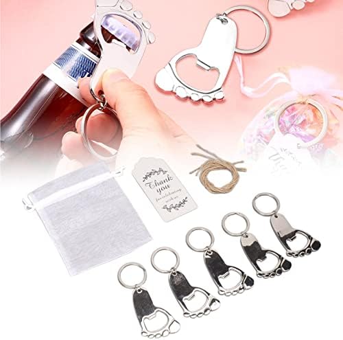 24Pcs Baby Footprint Keychain Bottle Opener