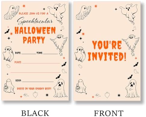 Halloween Party Invitations with Envelopes Set of 20 Double Sided
