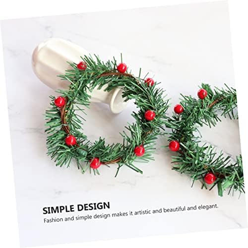 Christmas Candle Garland with Red Berries for Home Decor