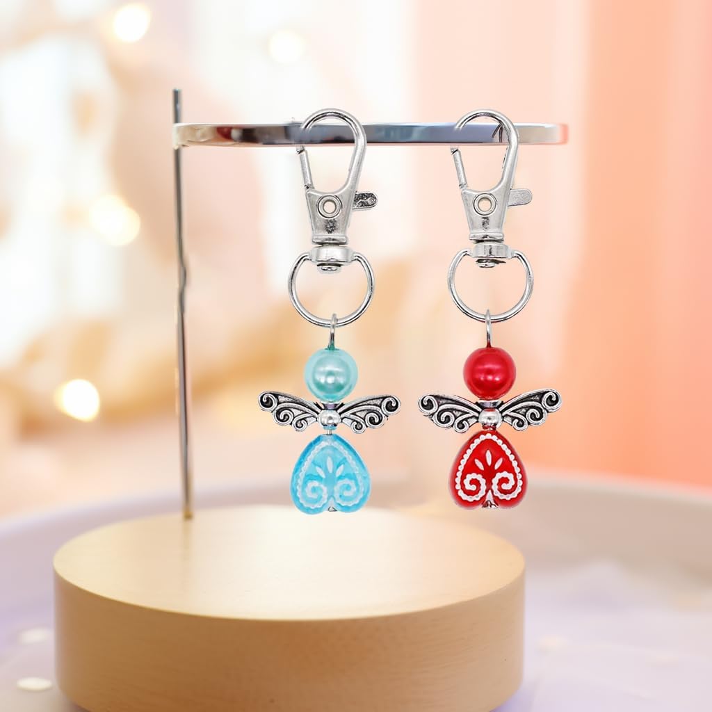 30 Pack Guardian Angel Keyrings Small Lucky Charms