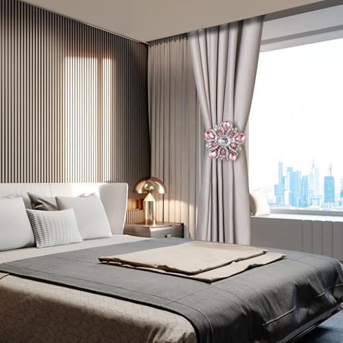 SUQ I OME Luxury Crystal Curtain Holdback with Magnetic Buckle 2PCS